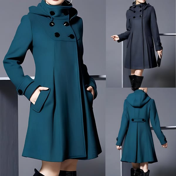 Solvara™ - Elegancka Kurtka z Kieszeniami i Kapturem