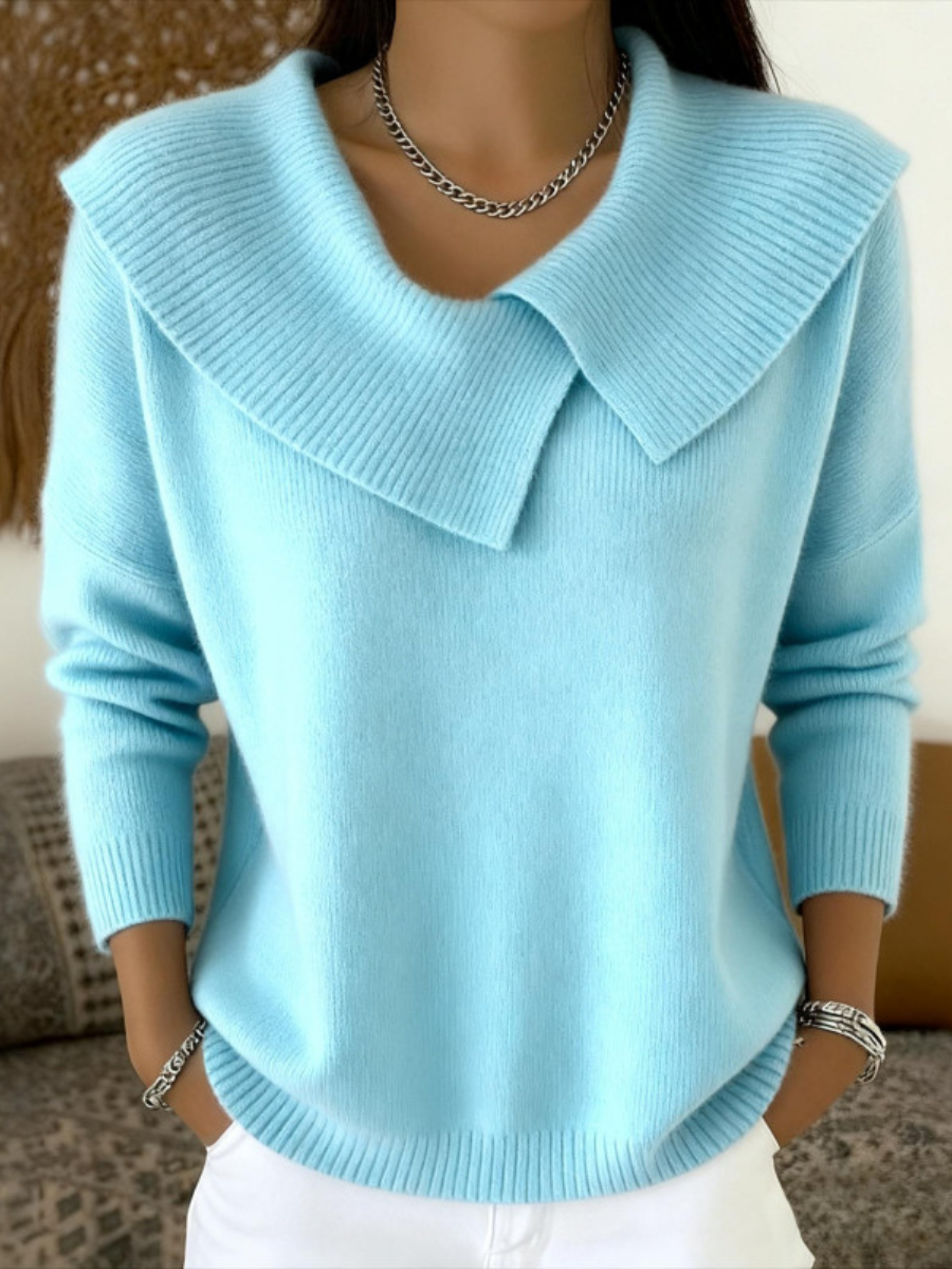 Linda | Sweter z miękkim kołnierzem