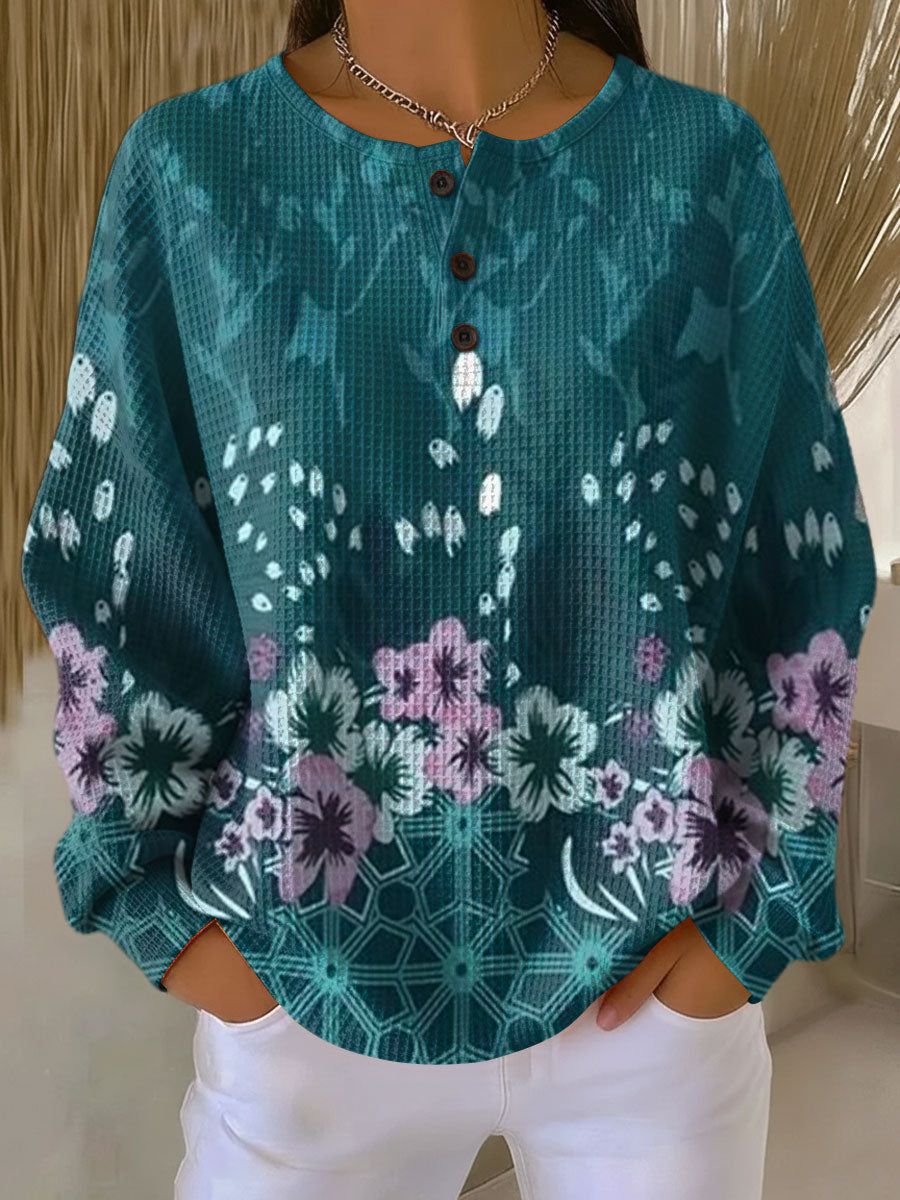 Nora | Sweter z Kwiatowym Wzorem