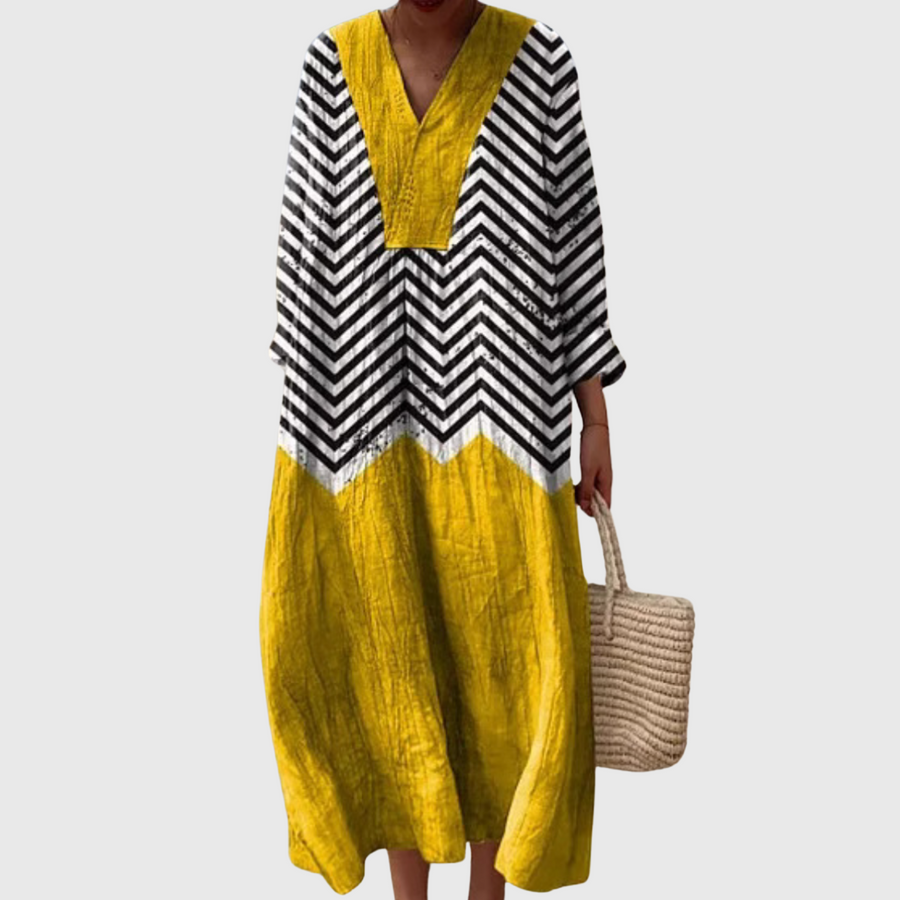 ELVIRA-MEA | KLEID MIT GEOMETRISCHEM MUSTER