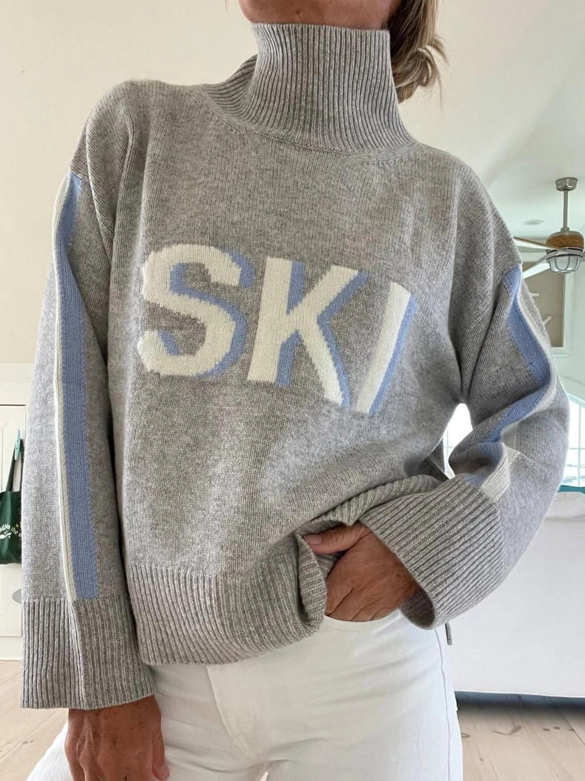 Amanda | Retro Golfowy Sweter Narciarski