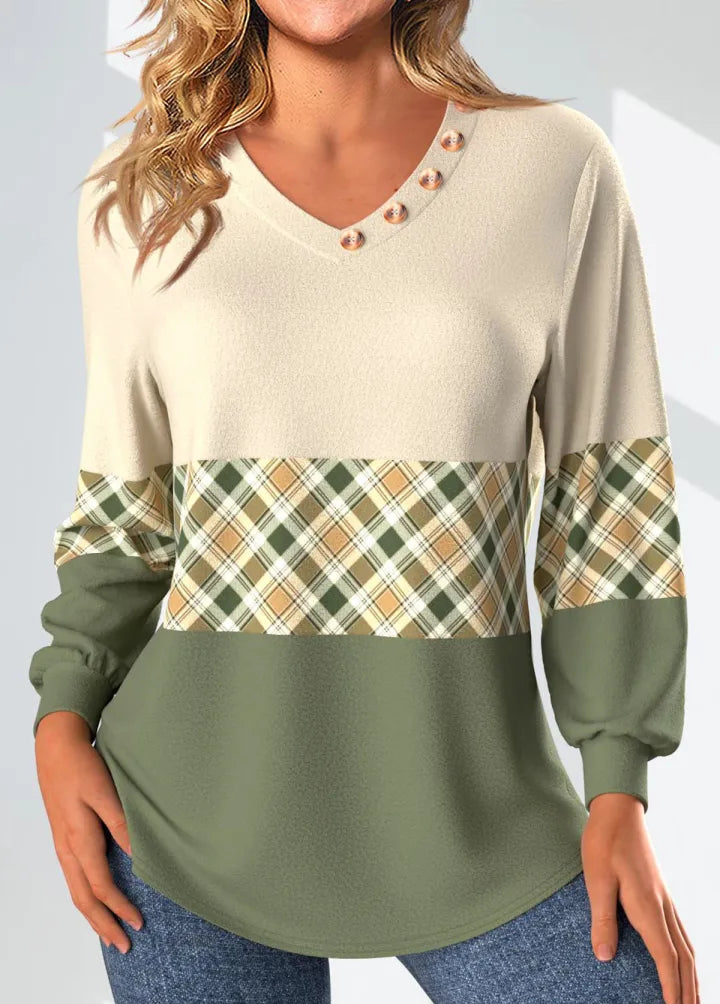 Annelie | Sweter z Wzorem w Kratę