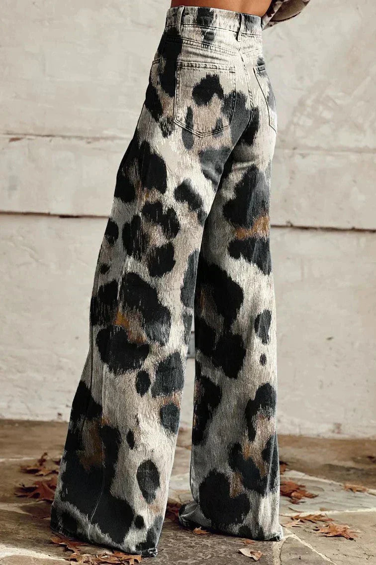 CHEETAH | BOHO VINTAGE SPODNIE Z ELEGANCKIM NADRUKIEM