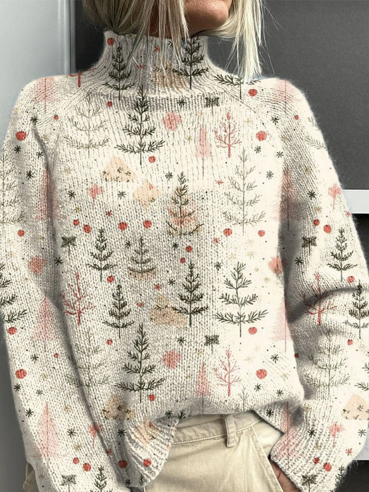 Ashlyn | Świąteczny Sweter z Golfem
