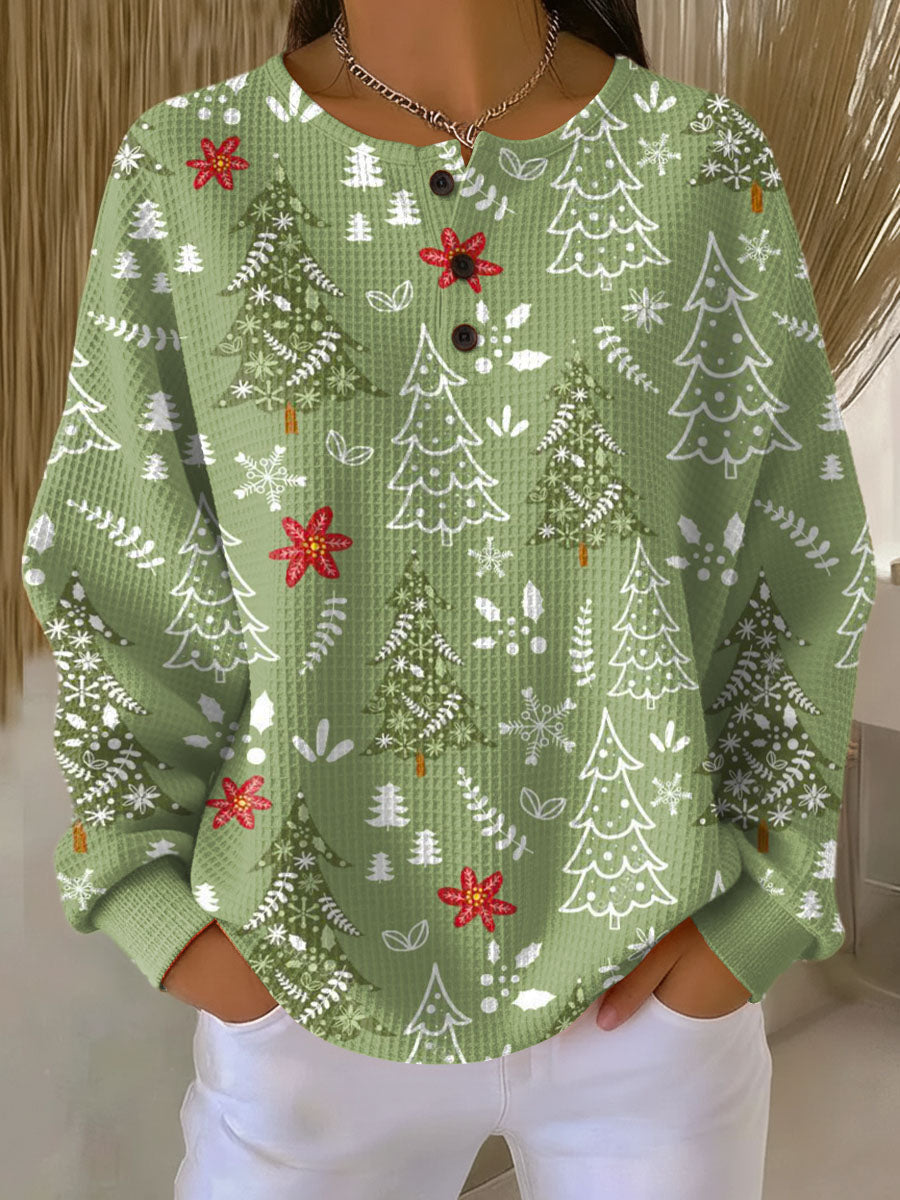 Ingrid | Sweter z Motywem Choinki