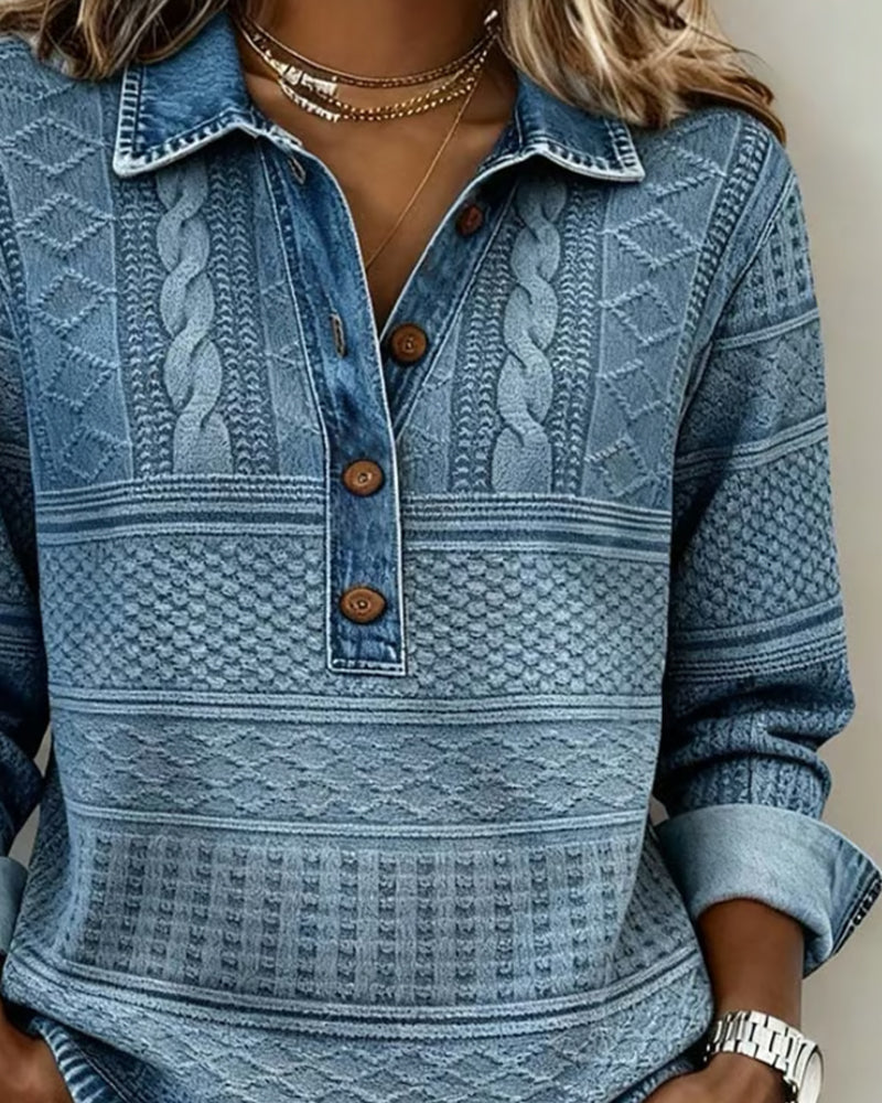 Gwen | Luzny Jumper z Półgolfem