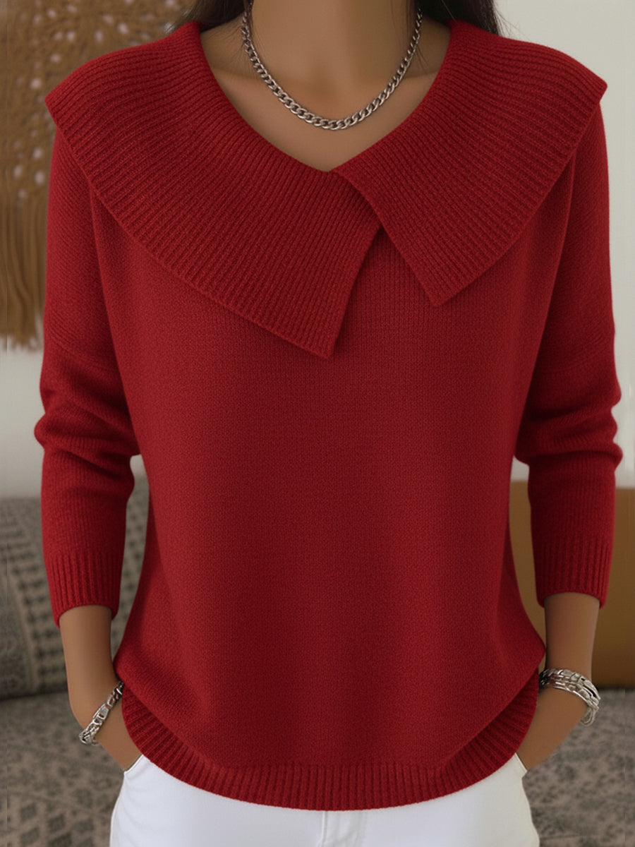 Linda | Sweter z miękkim kołnierzem