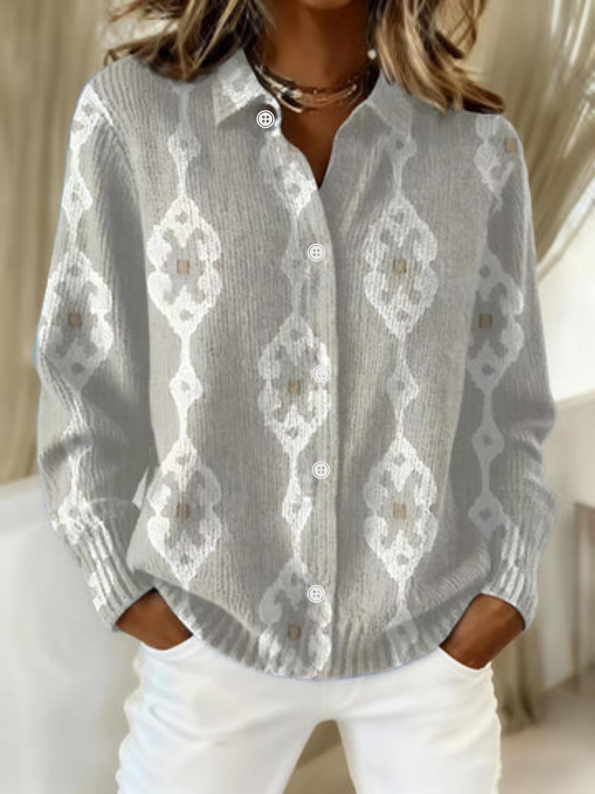 Blair | Elegancki Kardigan w Print
