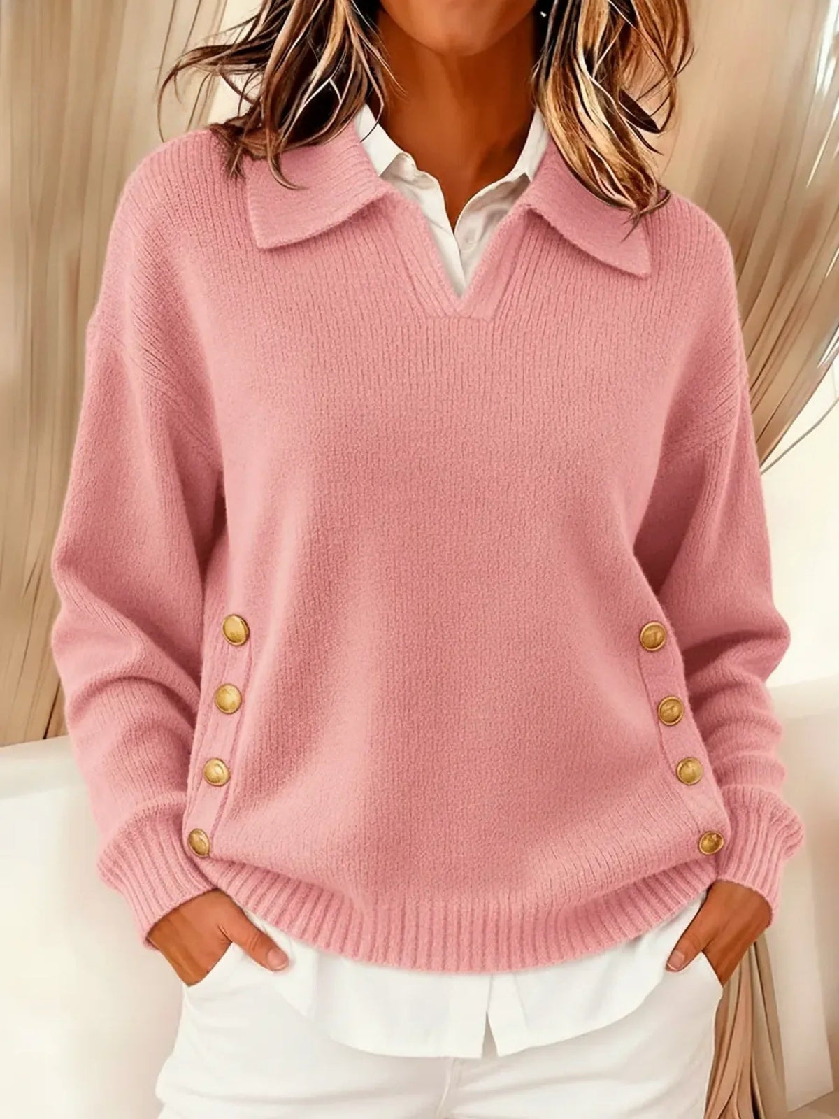 Lorayne | Sweter z guzikiem