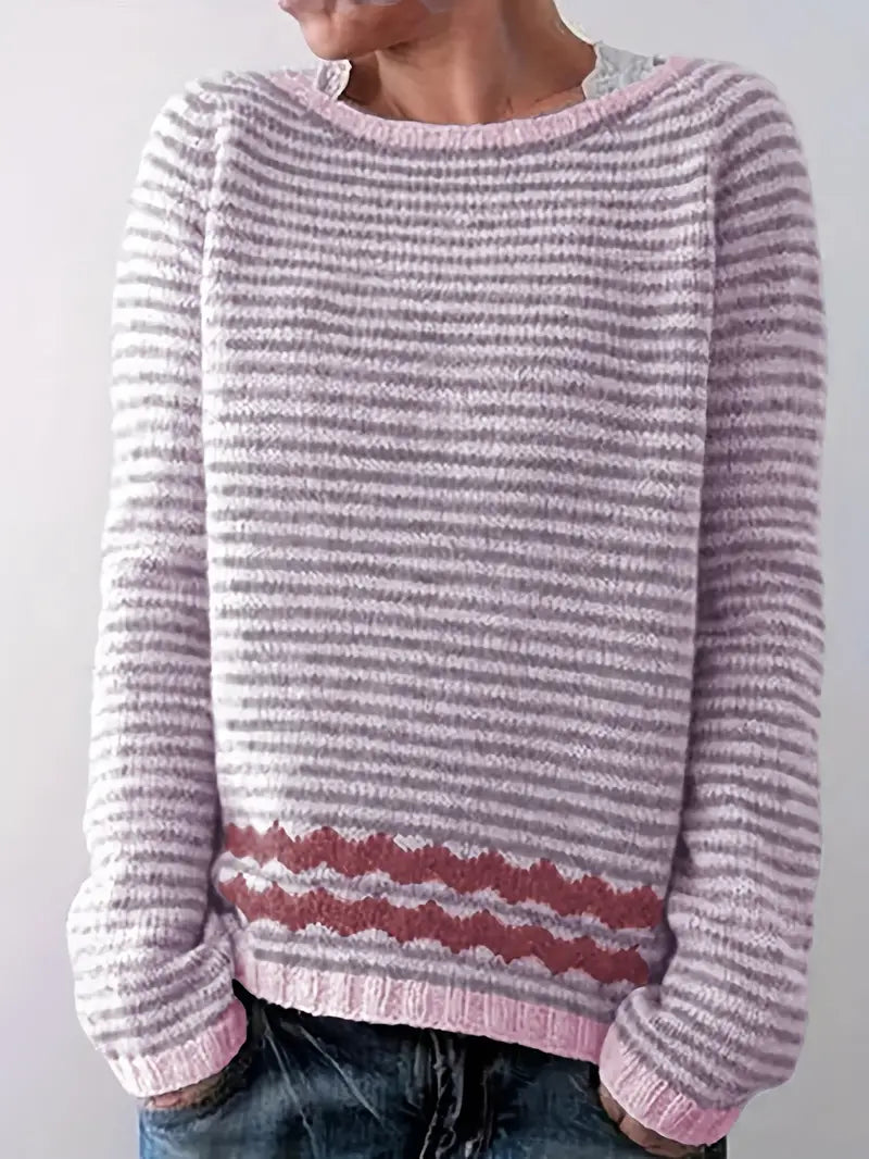 Aster | Damski sweter casualowy z subtelnymi paskami