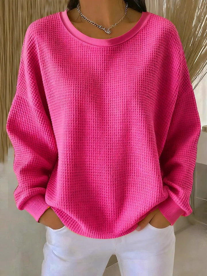 Elora | Teksturowany Różowy Sweter