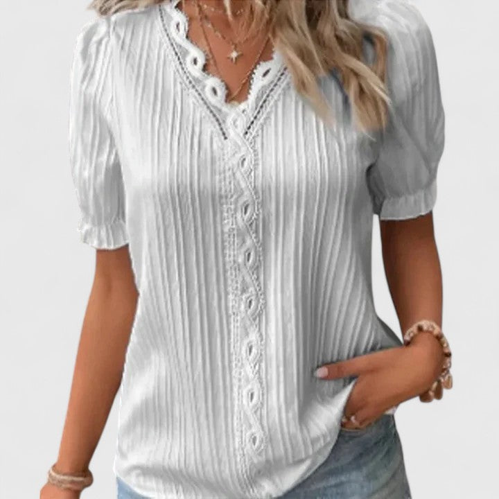 Avienne | Bluse mit V-Ausschnitt