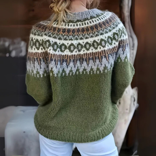 Elodie – Ciepły sweter z zimowym wzorem