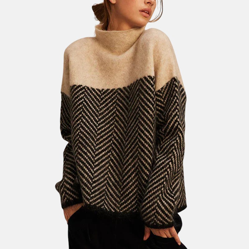 Eva - Pullover mit Fischgrätmuster