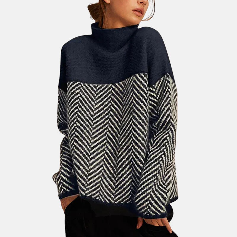 Eva - Pullover mit Fischgrätmuster