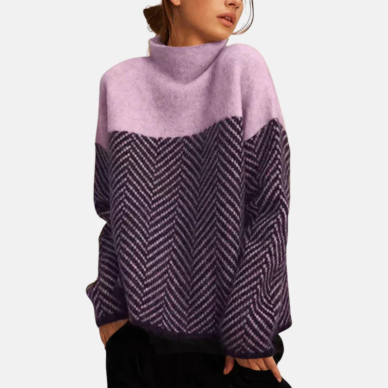 Eva - Pullover mit Fischgrätmuster