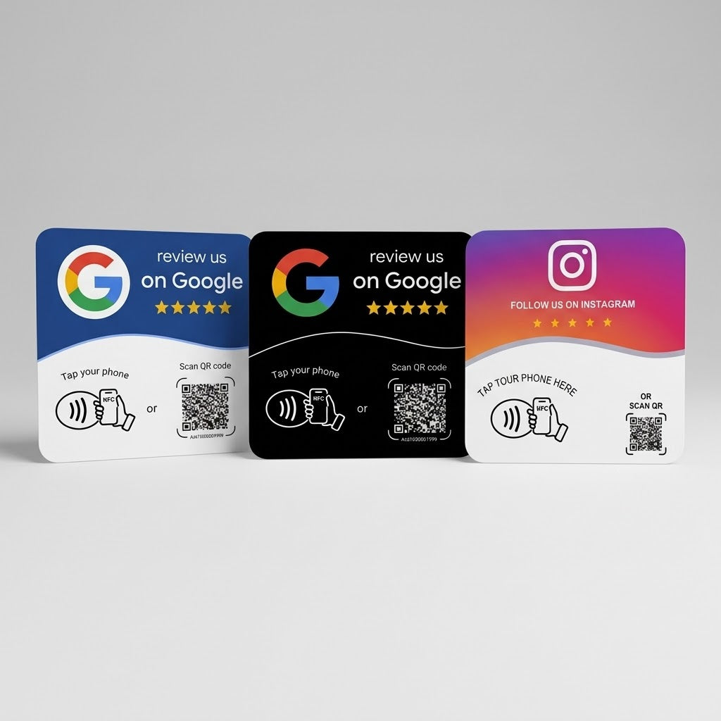 Google Review Card Liggend - Zwart