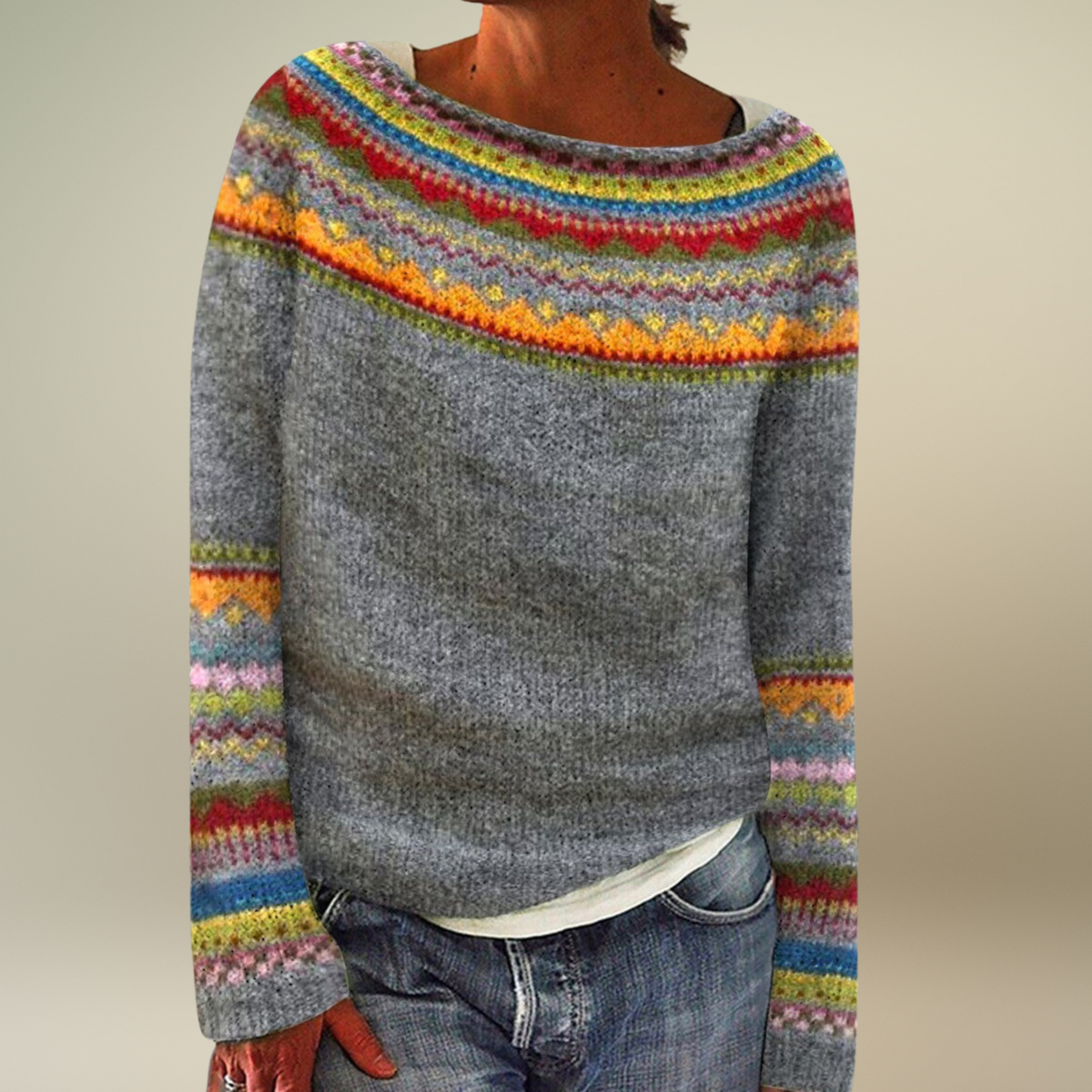 Jasmin™ - Wygodny Retro Sweter