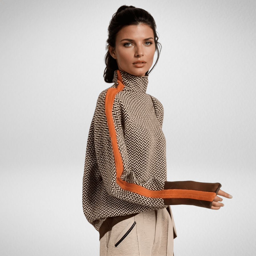 Helena | Sweter z kontrastującymi paskami