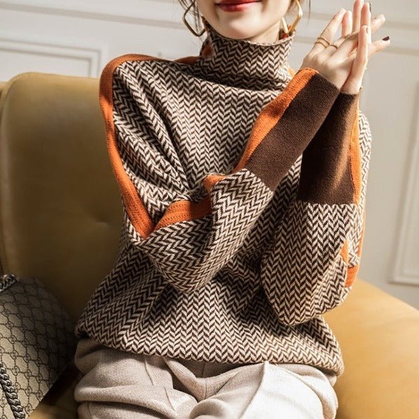 Helena | Sweter z kontrastującymi paskami