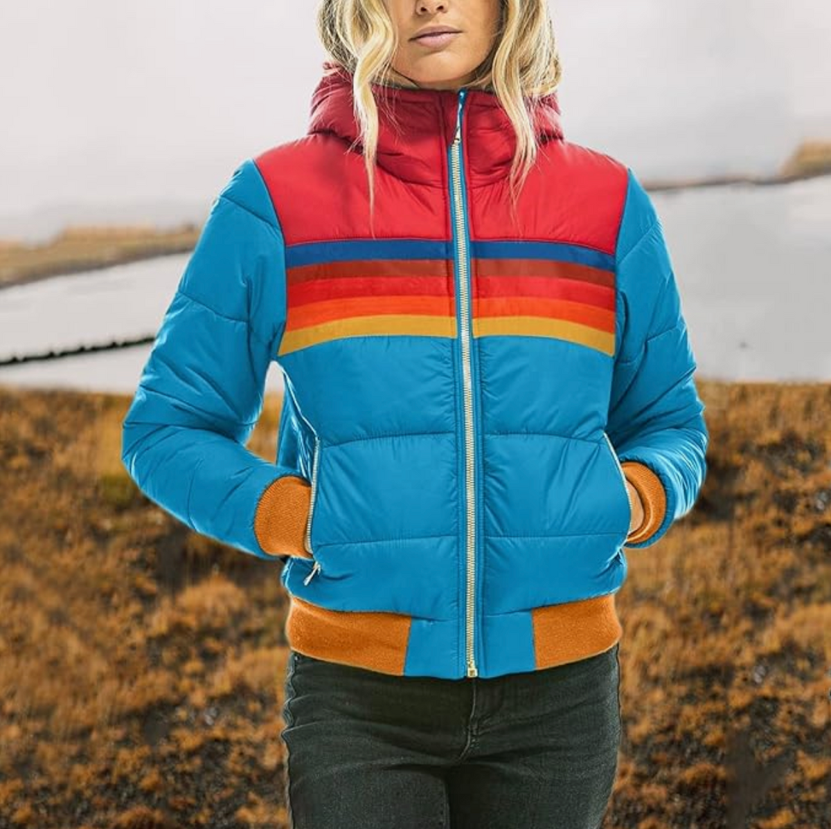 Ines - Retro Jacket with Fur Hat