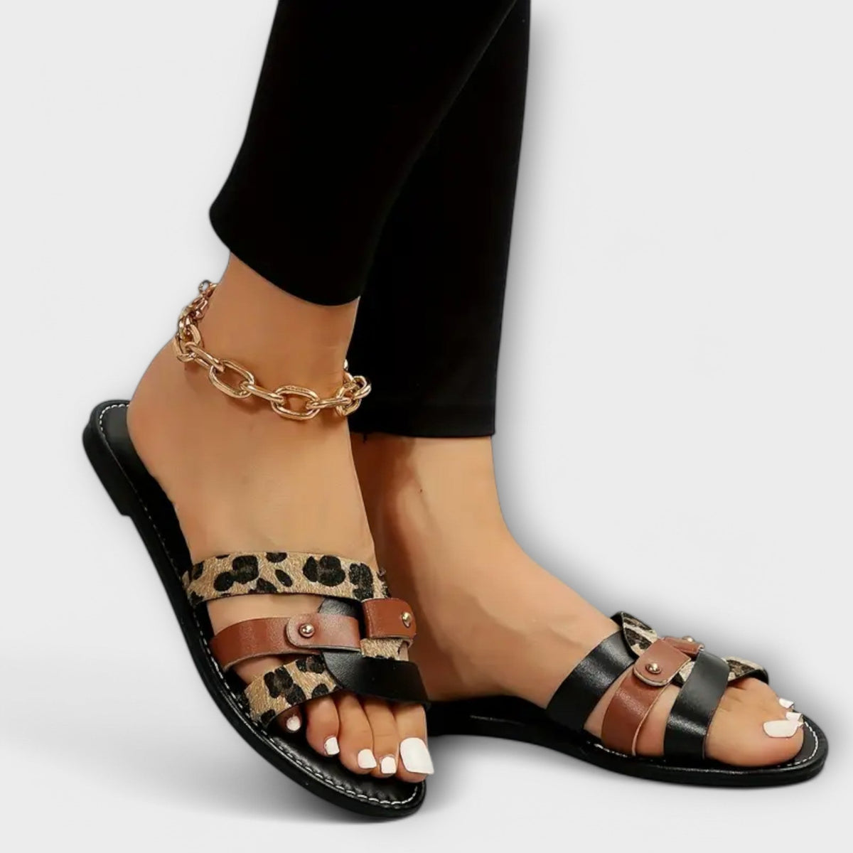 MATHILE | SANDAŁY LEOPARD KREUZRIEMEN