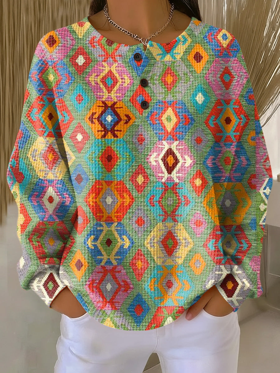 Tilde | Kolorowy Sweter z Kratką