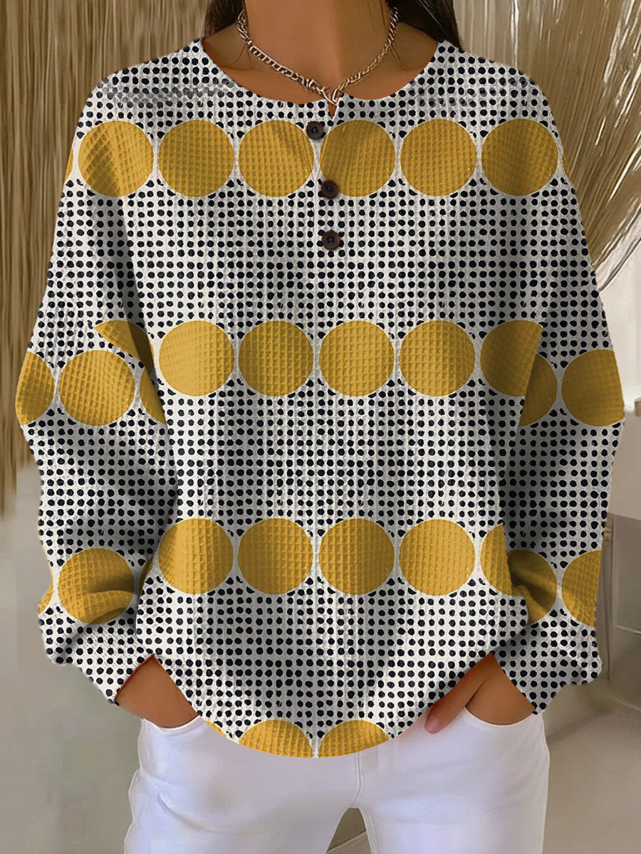 Thyra | Vintage Sweter z Geometrycznym Wzorem