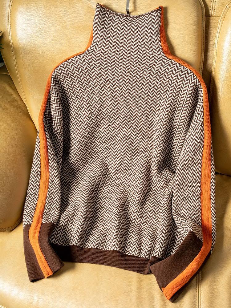 Helena | Sweter z kontrastującymi paskami