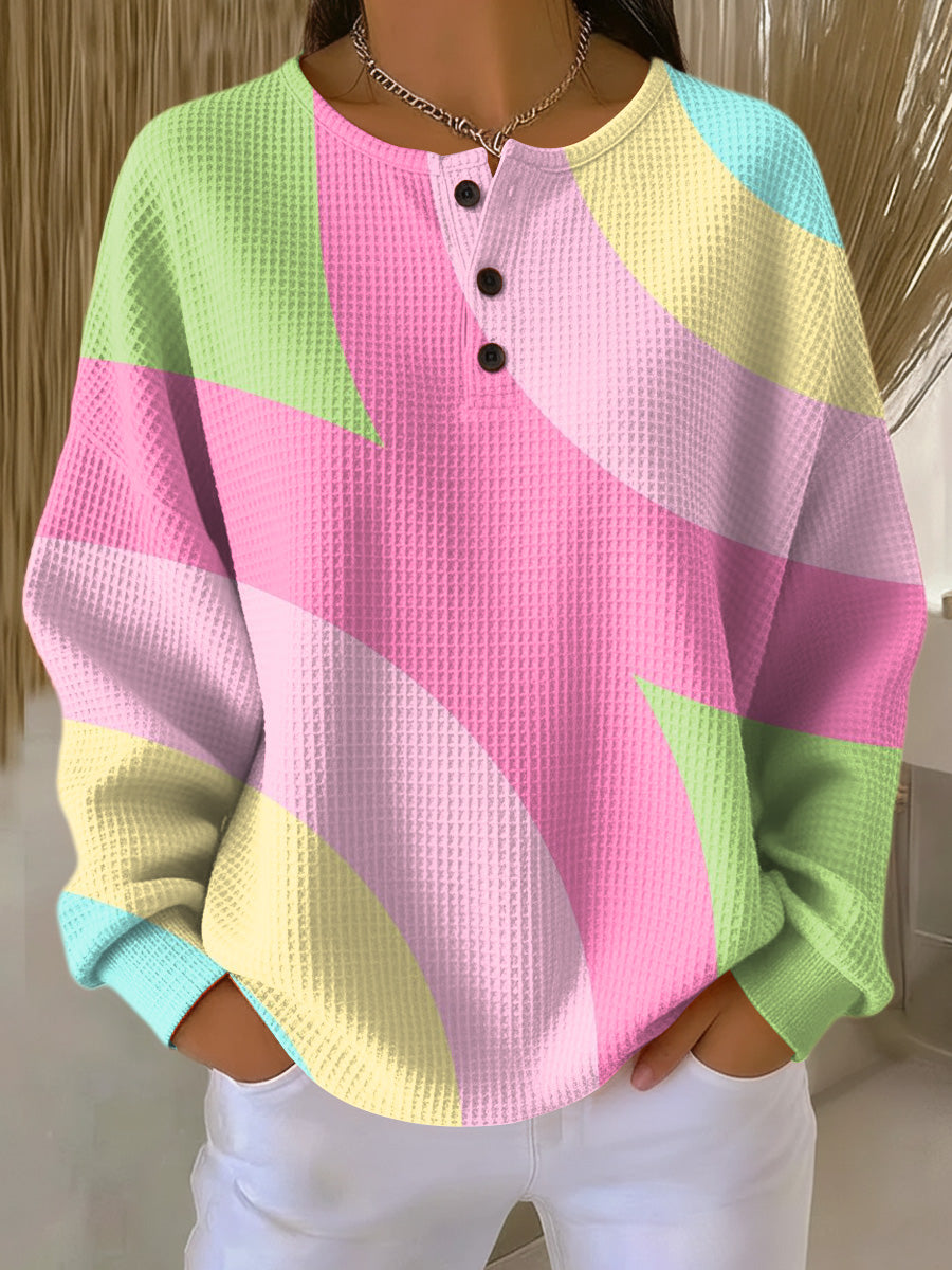 Vera | Sweter z Abstrakcyjnym Wzorem Geometrycznym