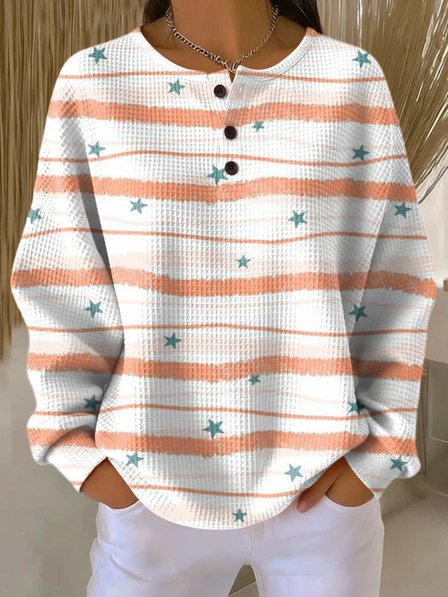 Tara | Sweter w paski i wzór gwiazdy