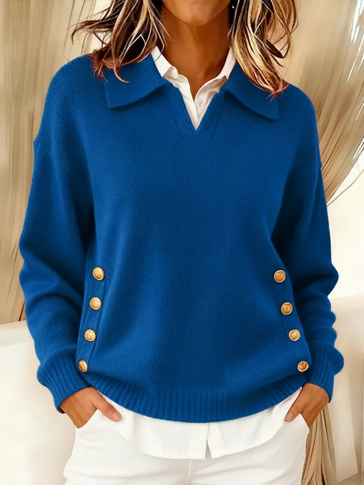 Lorayne | Sweter z guzikiem