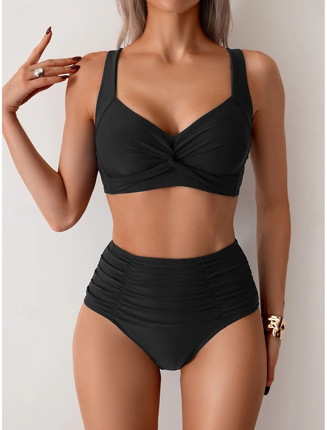 NICOLE | Bikini z marszczonym materiałem