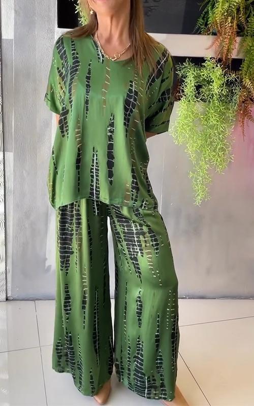 Marie - Zestaw Casual z Wzorem