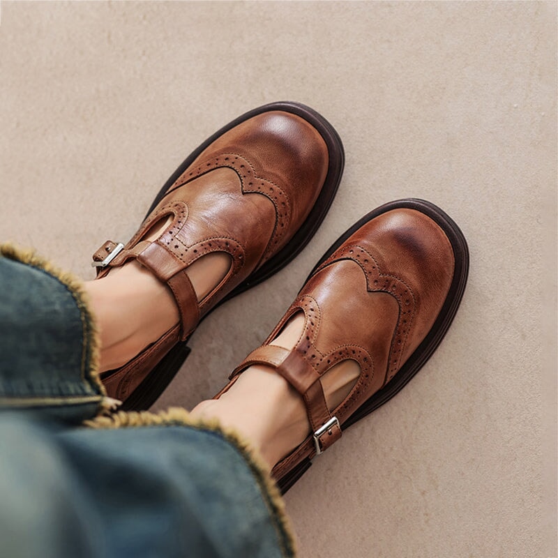 VELDA | ELEGANCKIE MARY JANES Z LEER