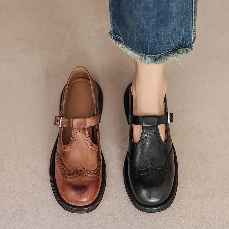 VELDA | ELEGANCKIE MARY JANES Z LEER